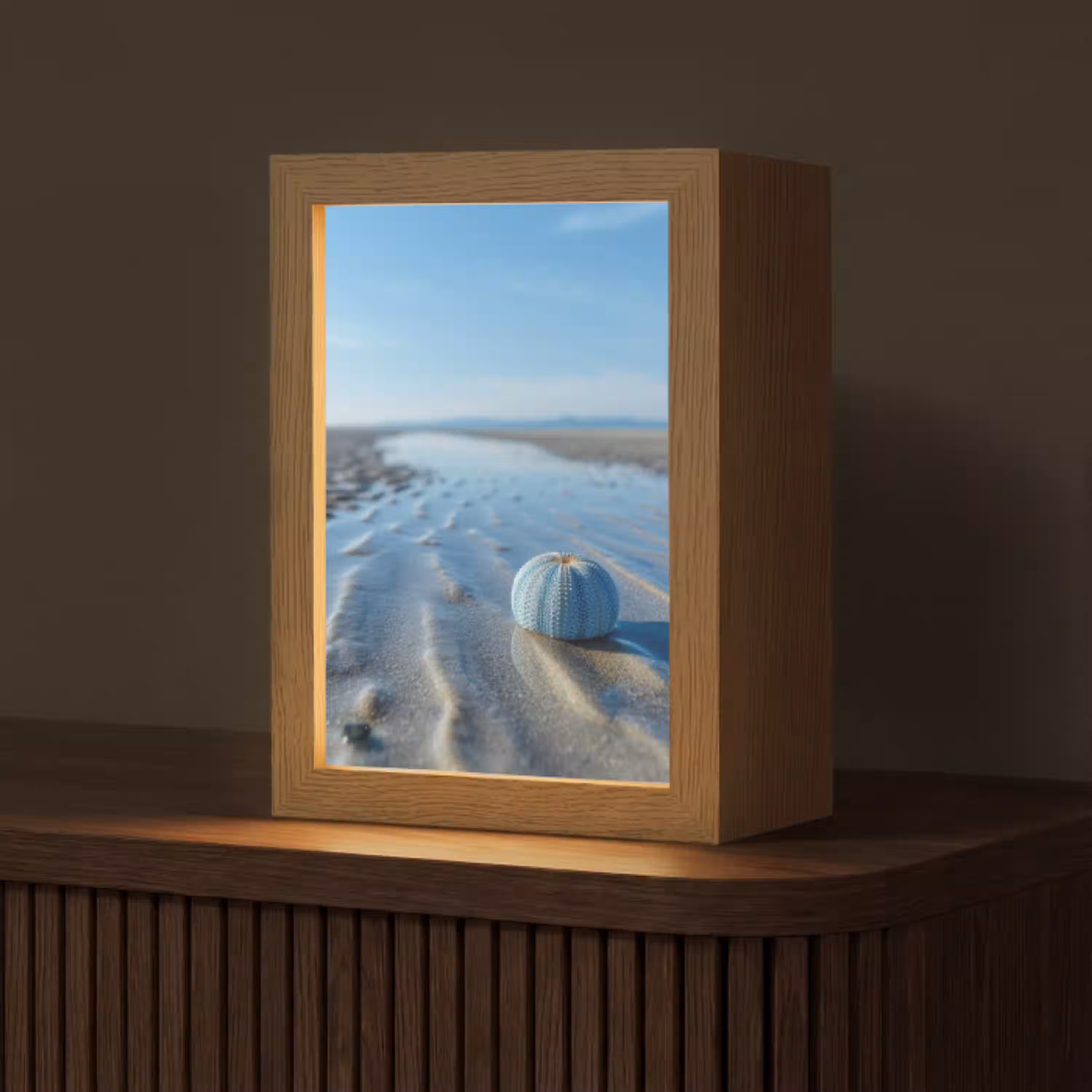 Strand - Schild - Water - Blauw Light Box met kabel (Tafellamp) klein -z3d_website