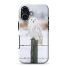 Sneeuwuil - Hek - Sneeuw - Wit Toughcase MagSafe Apple iPhone 17 klein -3d