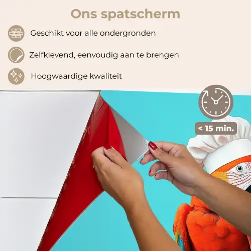 Ara - Koksmuts - Sokkel - Grappig keuken achterwand spatscherm klein -spatscherm_NL