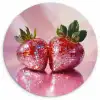 Disco - Fruit - Glitter - Strawberry Wandcirkel plexiglas klein -3d
