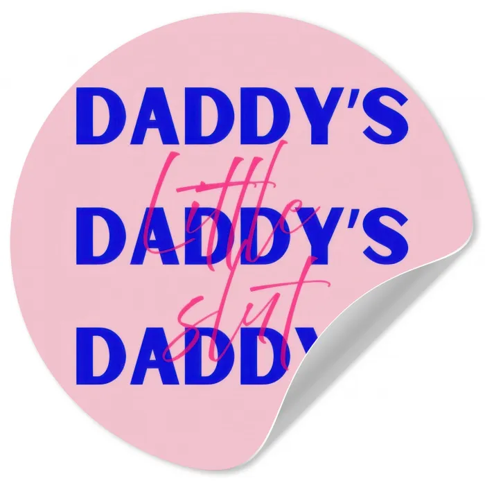 Daddy's - Blauw - Blokletters Wandcirkel behangsticker klein -3d