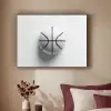 Basketbal - Wit - Schaduw - Lijnen Textielframe zwart klein -sfeer1