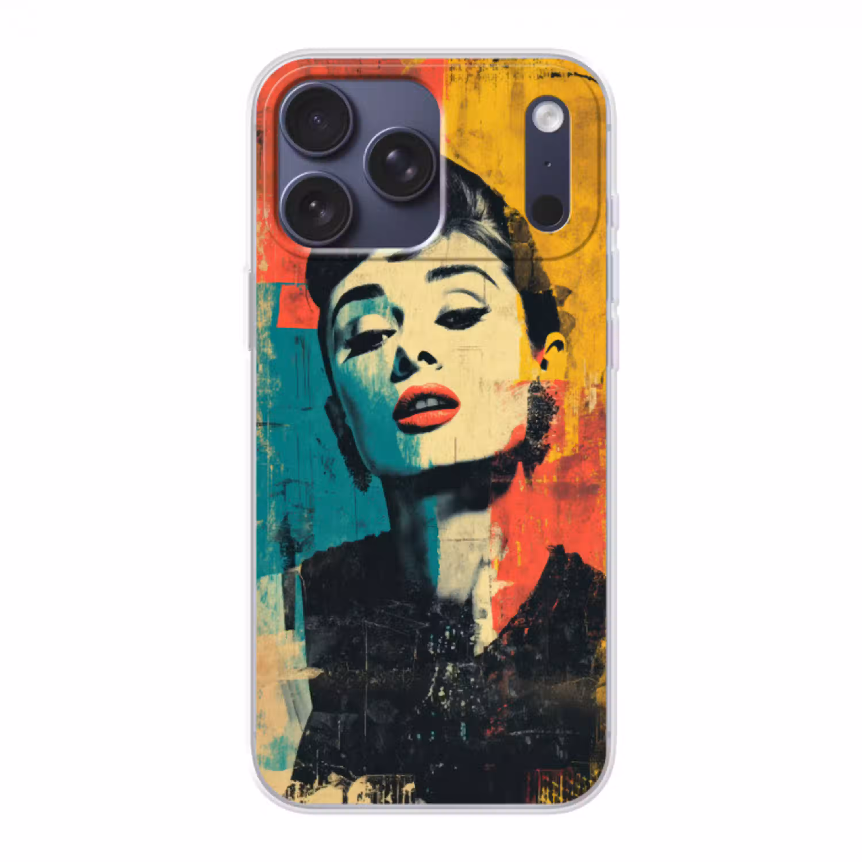 Vrouw - Rode lippen - Expressief - Grafisch Telefoonhoesje iPhone 17 Pro Max klein -3d