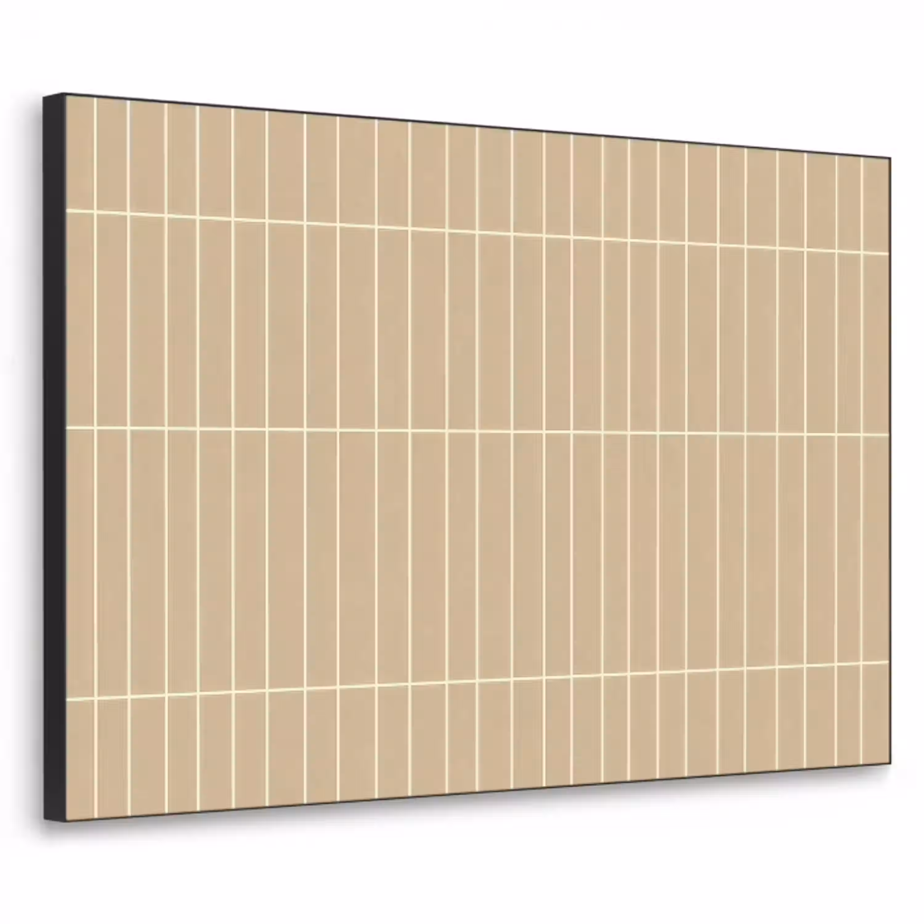 Verticaal - Wandtegel - Zand - Beige Textielframe zwart klein 947 -3d