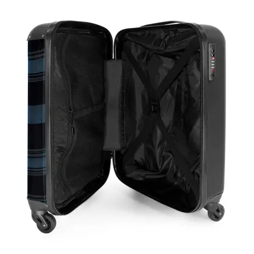 Klassiek geruit patroon in blauw tinten NBS - Handbagage koffer - Unisex middel -binnenkant