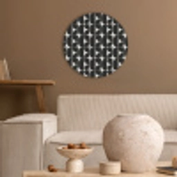 Modern - Geometrisch - Zwart Akoestische PET Vilt - Rond klein 838 -sfeer1