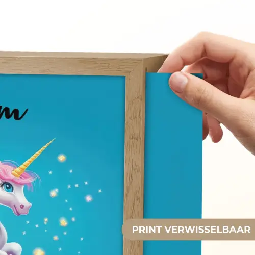 Eenhoorn - Fantasie - Kasteel Light Box met batterij (Wandlamp kind) middel -USP_websiteprintNL