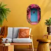 Bloemen - Deur - Roze Wandcirkel Ovaal Forex klein -sfeer4