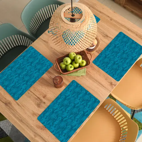 Turquoise - Heuvels - Bloemen Placemat vinyl groot 368 -zzsfeer5_Kitchenyeah-website