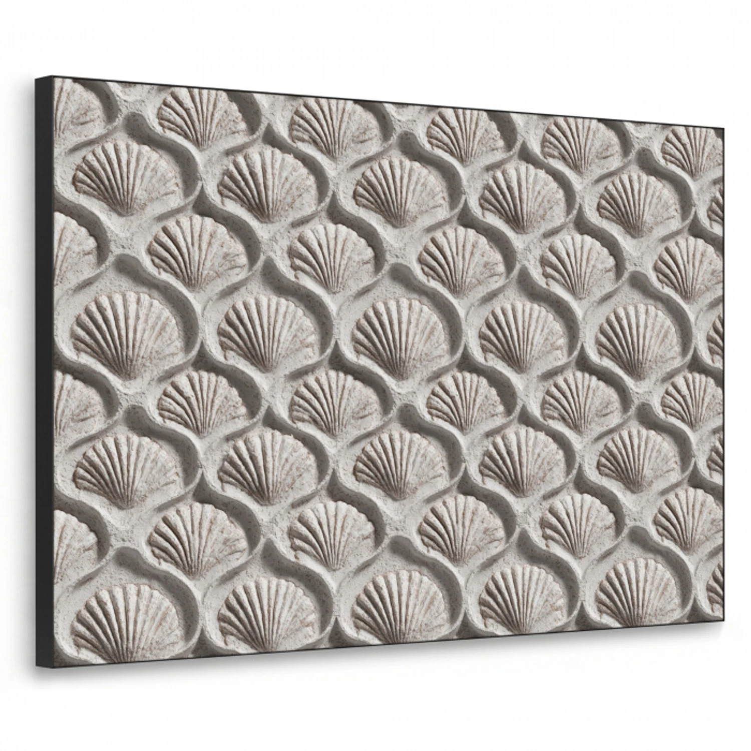 Zand - Schelpenvorm - Grijs Textielframe zwart klein 947 -3d