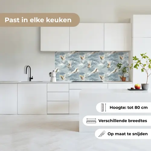 Wolken - Kraanvogels - Blauw keuken achterwand 2 middel 871 -sfeer4_NL