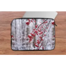 Bessen - Takken - Sneeuw - Winter - Kleurrijk laptophoes neopreen klein -tafel