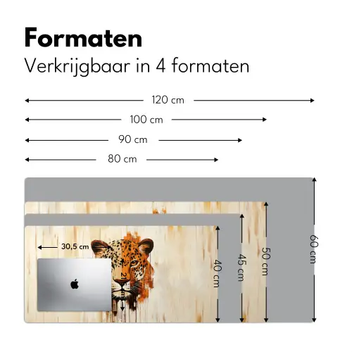 Luipaard - Symmetrisch - Strepen Muismat XXL klein -sfeer5