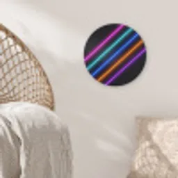 Esthetiek - Retro - Neon Akoestische PET Vilt - Rond klein -sfeer4