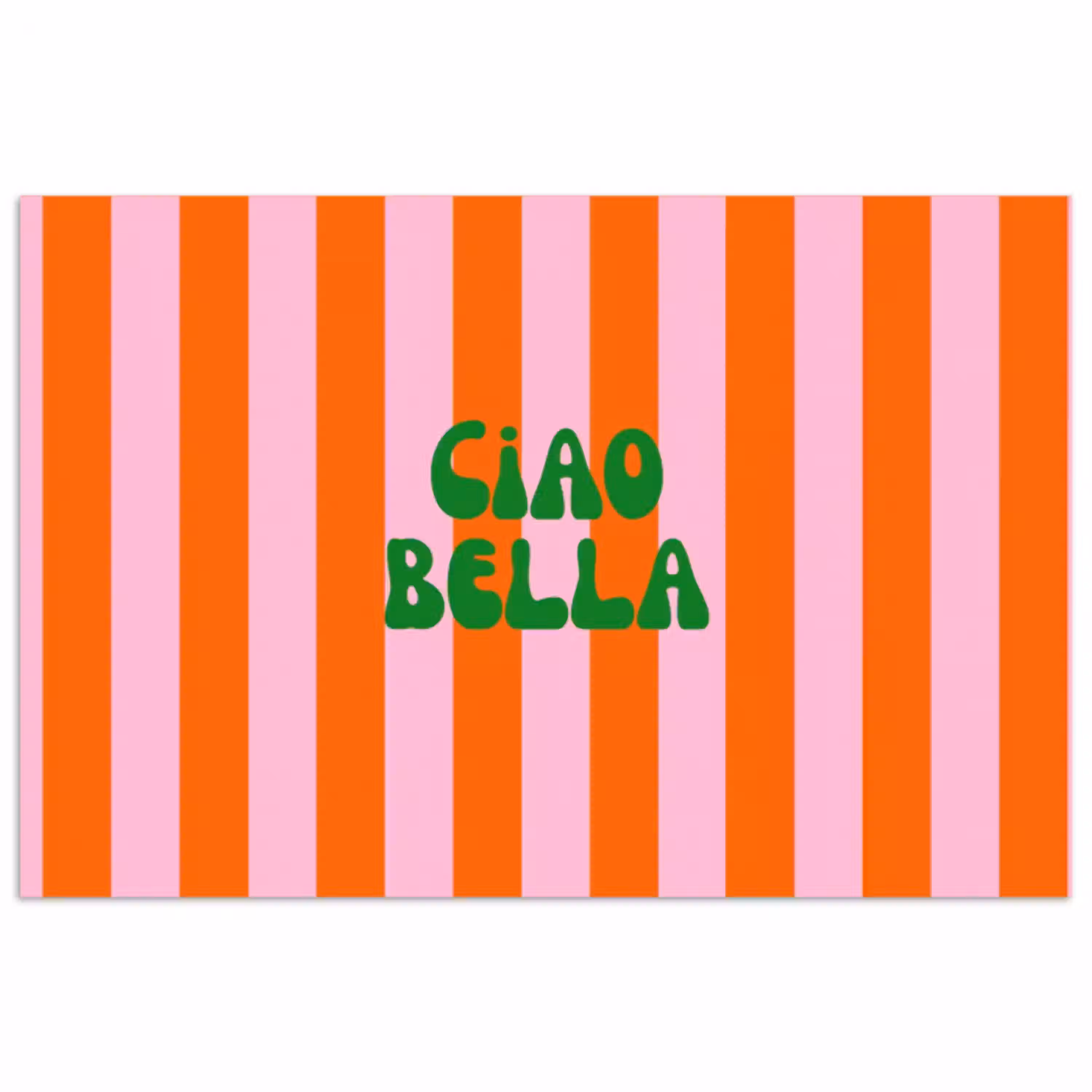 Strepen - Oranje - Verticaal - Ciao bella poster papier klein -3d