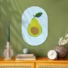 Avocado - Illustratie - Groene - Vrucht Wandcirkel Ovaal Forex klein -sfeer2
