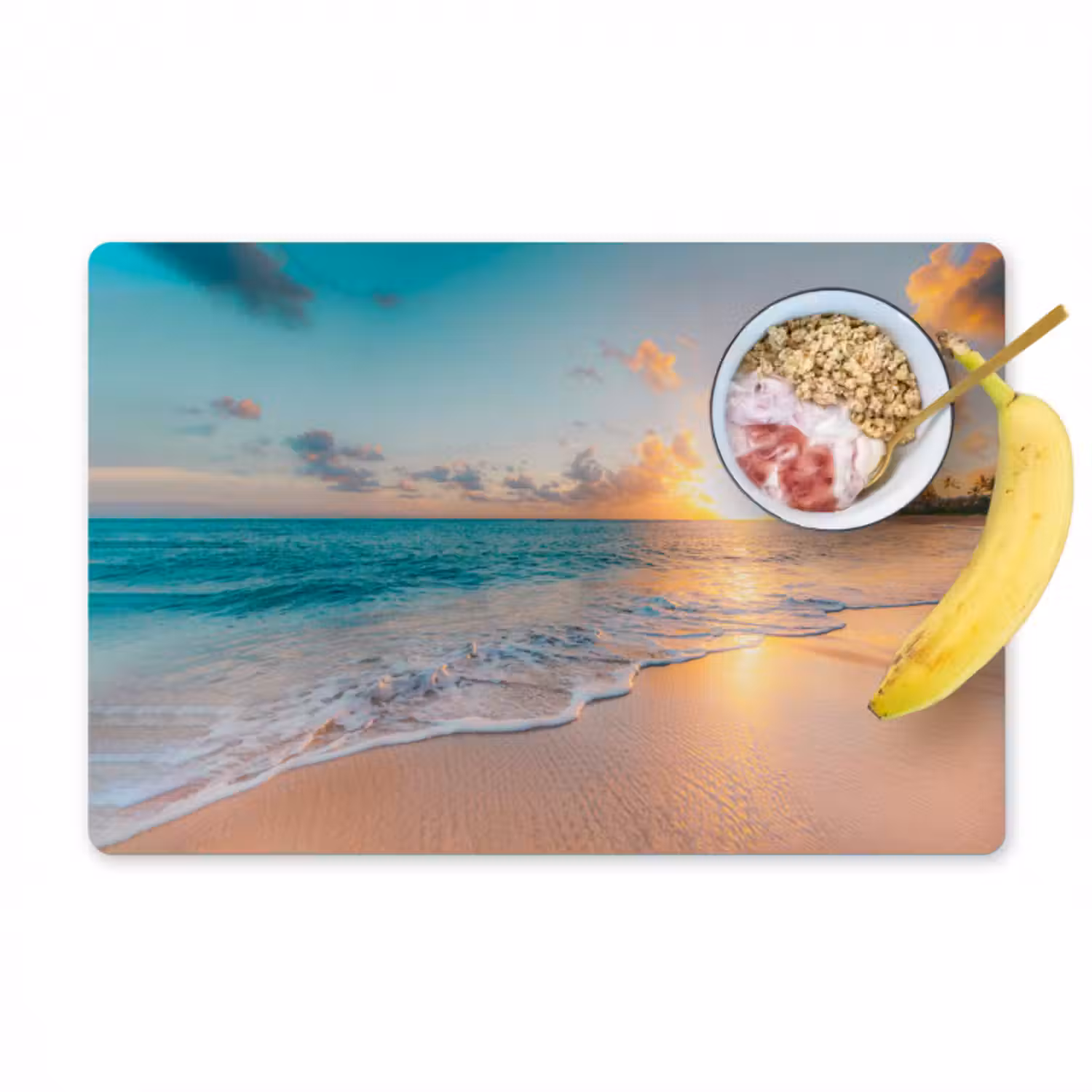 Tischset - 6 Stück - Sonnenuntergang - Strand - Meer - Sommer - Blau