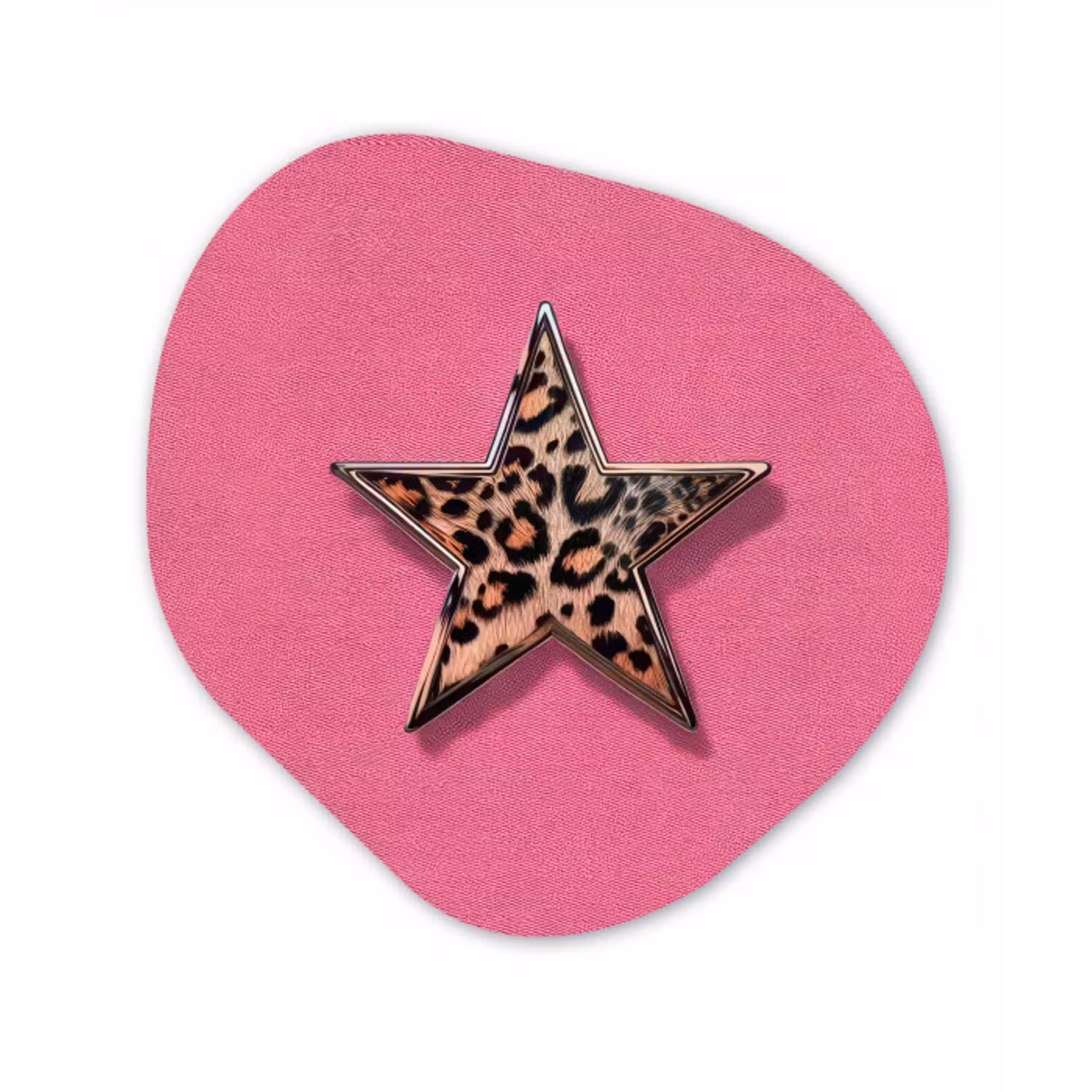 Ster - Luipaard - Print - Roze Wandcirkel Organisch Forex 3mm klein -3d
