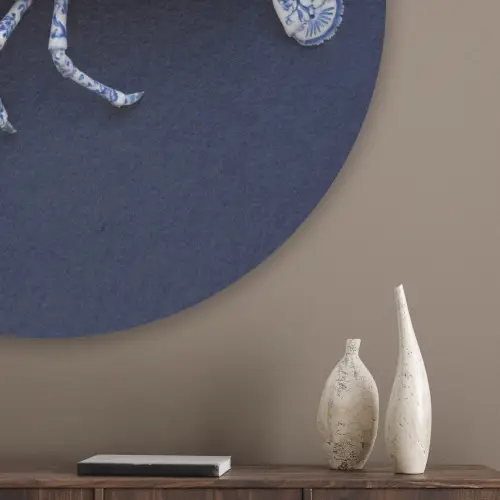 Kreeft - Porselein - Delfts - Blauw Akoestische PET Vilt - Rond klein -sfeer5_closeup