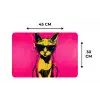 Kat - Art - Zonnebril - Roze Placemat vinyl groot -specs
