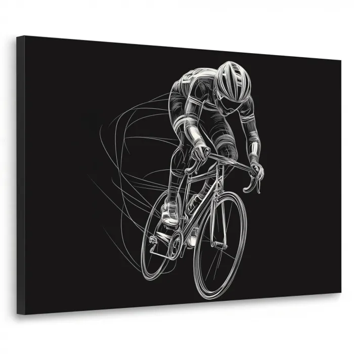 Lijntekening - Wit - Wielrennen - Snelheid Textielframe - compleet frame klein -3d