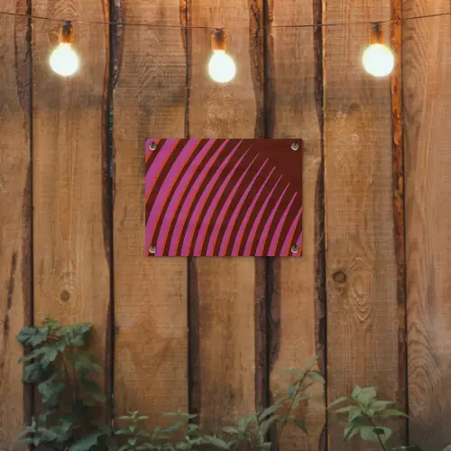 Lijnen - Rood - Beweging tuinposter los doek klein -sfeer1