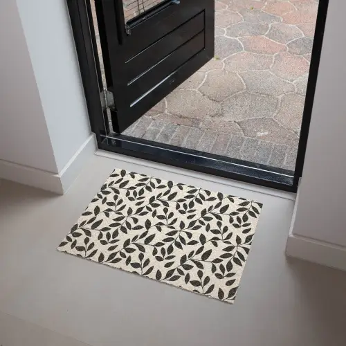 Elegant - Patroon - Zwart - Beige Deurmat klein 898 -sfeer5
