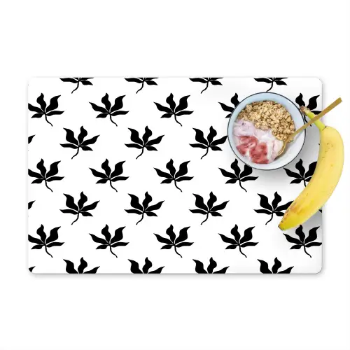 Bladeren - Silhouetten - Zwart - Wit Placemat vinyl groot 368 -zzzproduct_Kitchenyeah-website