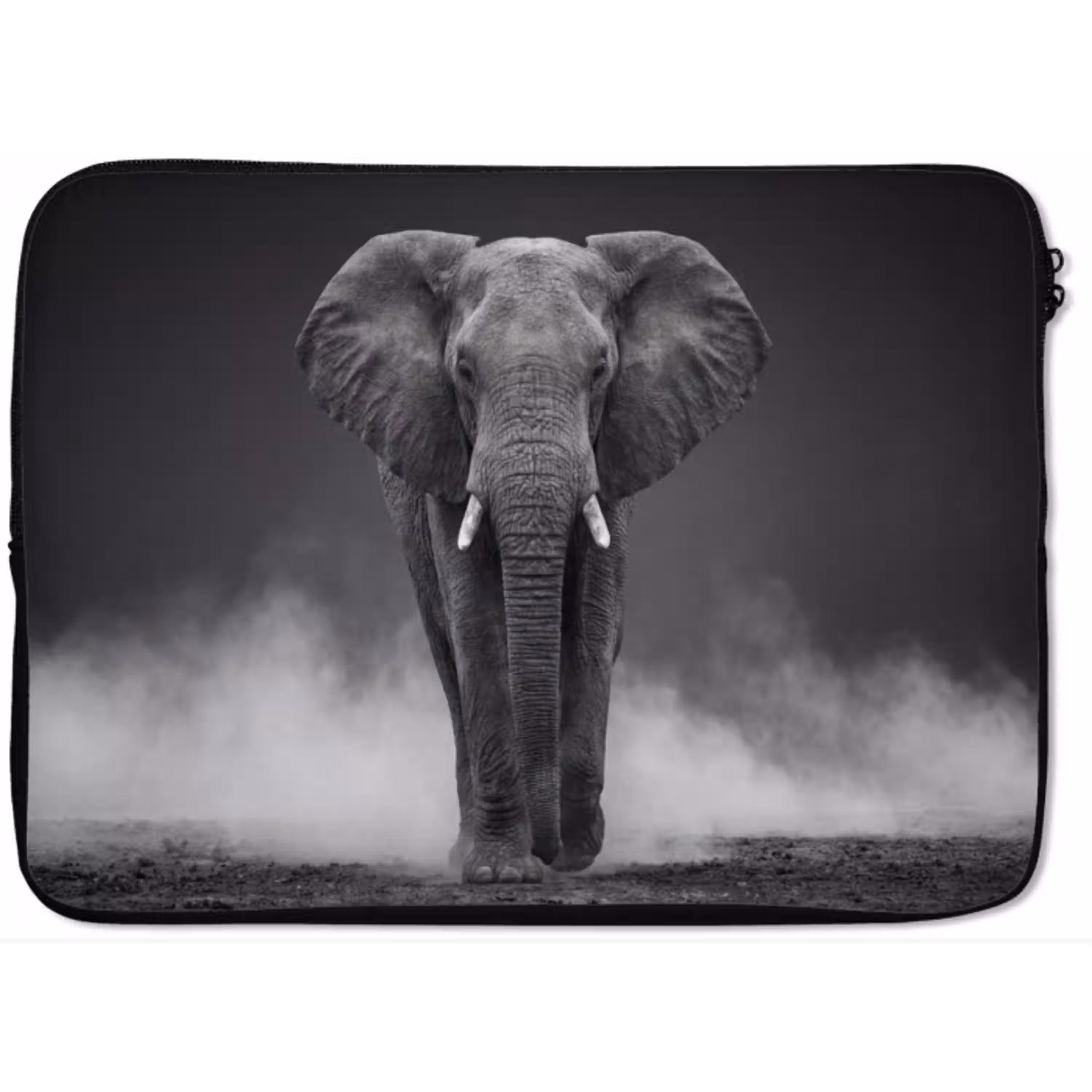 Olifant - Zwart - Wit - Rook laptophoes neopreen klein -zkaufland3dotto