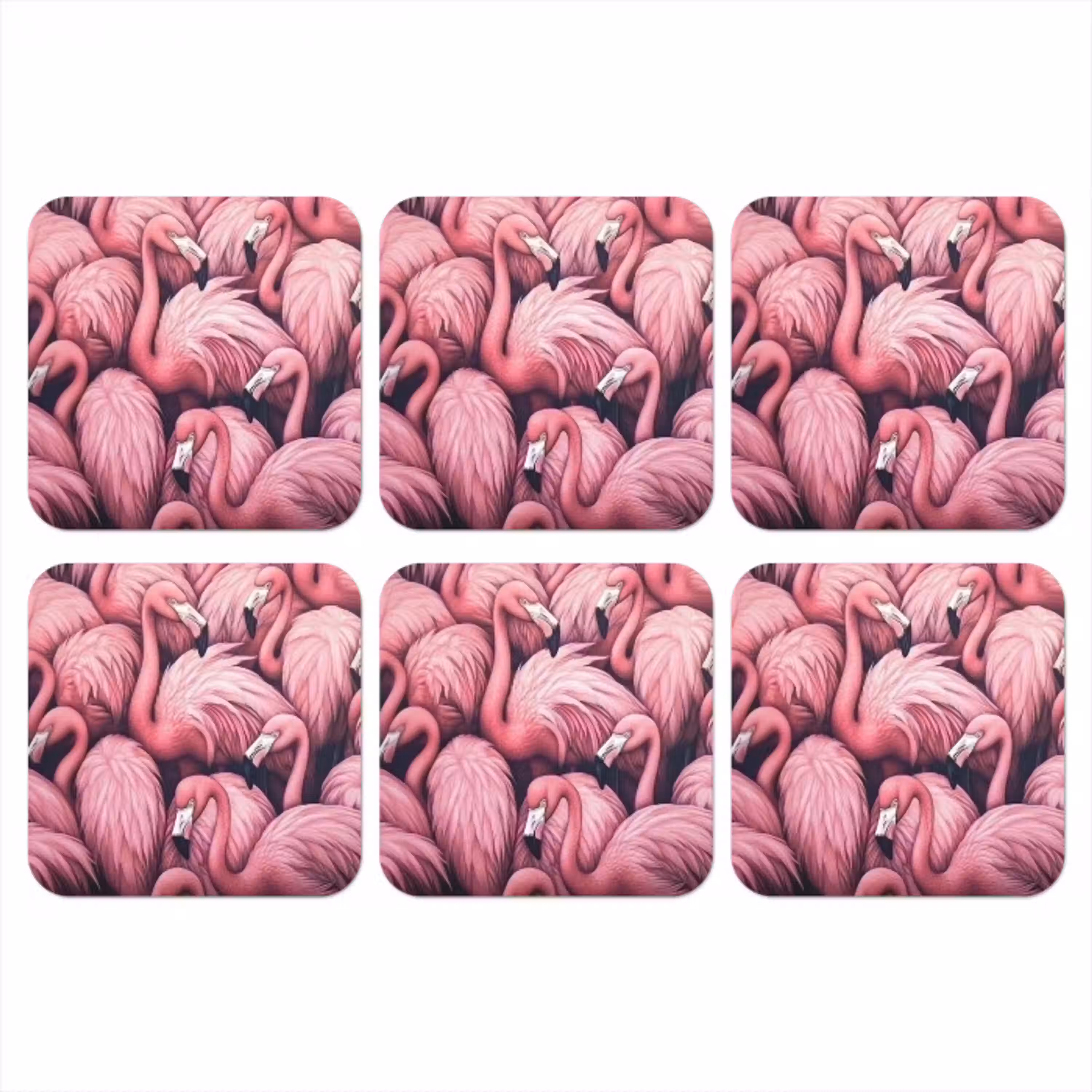 Flamingo - Roze - Dieren onderzetter kurk middel -3d
