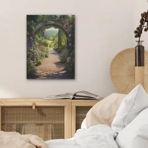 Doorkijk - Bloemen - Natuur - Rozenboog PET vilt klein -sfeer3
