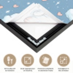 Kitten - Wolken - Blauw Textielframe zwart klein 947 -USP_feed_closeupNL