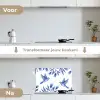 Modern - Vogels - Delfts - Blauw keuken achterwand spatscherm klein -voor_na_NL