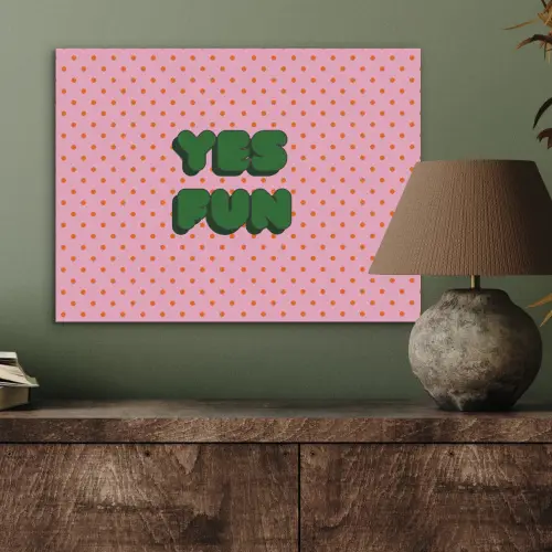 Yes fun - Groen - Roze - Stippen PET vilt klein -sfeer2