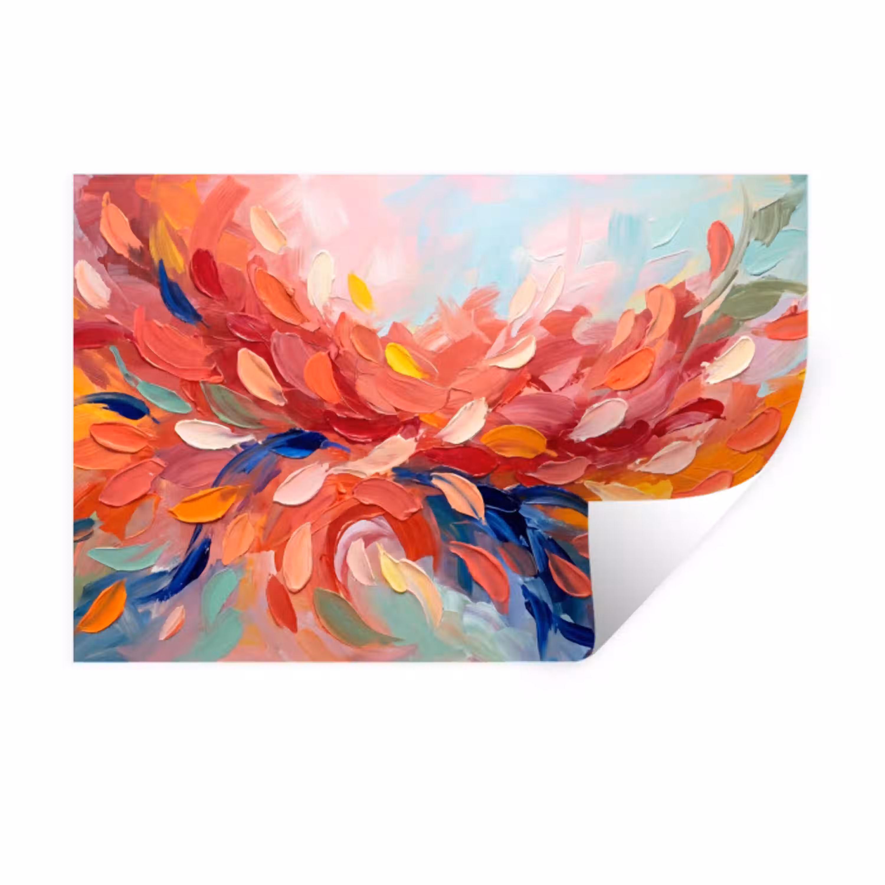 Bloemen - Abstract - Kunst - Modern Muursticker klein -3d