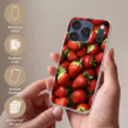 Aardbei - Fruit - Rood Telefoonhoesje iPhone 17 Pro klein -sfeer3_DE
