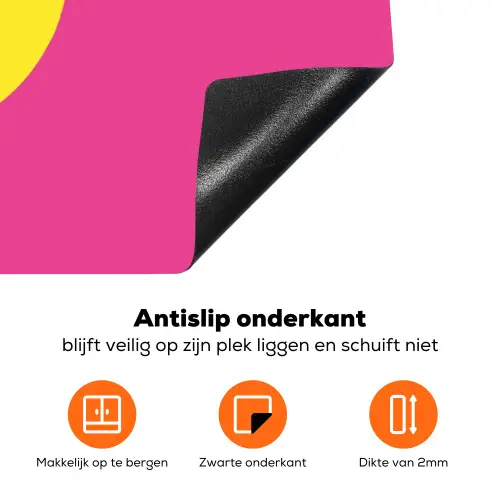 Banaan - Geel - Fruit Inductie beschermer vinyl 3mm klein -zzzzzzz-td-onderkant