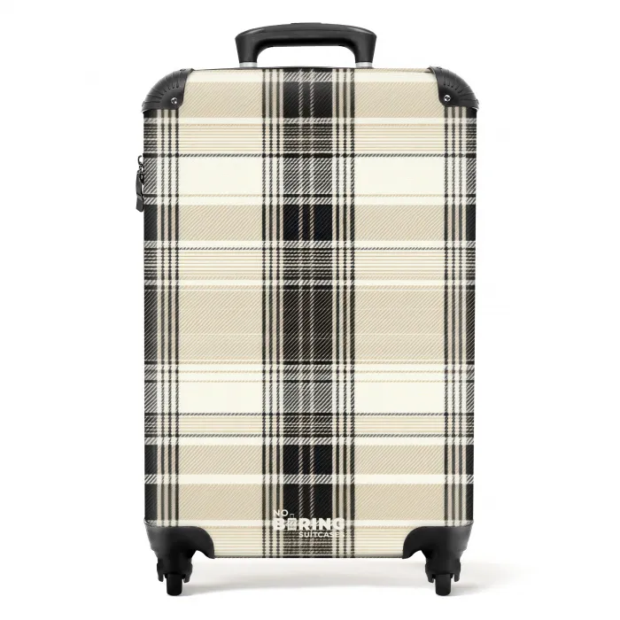 Klassiek geruit patroon in beige NBS - Handbagage koffer - Kinderen Unisex middel -productfoto_recht