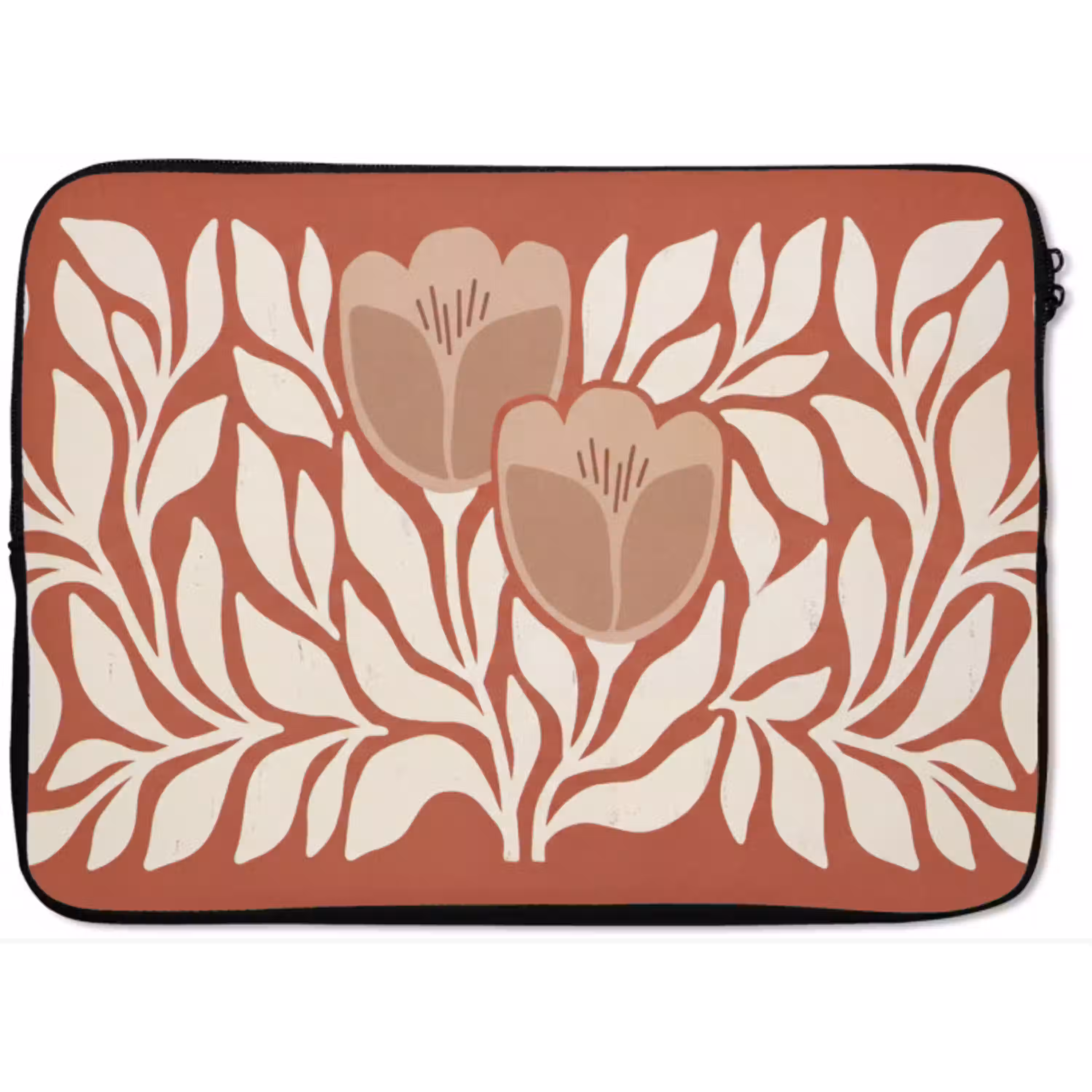 Bloemen - Abstract - Modern - Beige - Natuur laptophoes neopreen klein -zkaufland3dotto