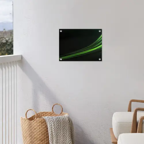 Gaming - Lijnen - Boog - Groen tuinposter los doek klein -sfeer8