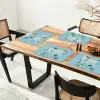 Wereldkaart - Zeeleven - Blauw Placemat vinyl groot -zzsfeer4_Kitchenyeah-website