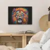 Leeuw - Graffiti - Dieren - Zwart PET vilt klein -sfeer3