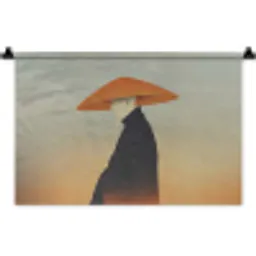 Minimalistisch - Silhouet - Oranje Wandkleed katoen klein -zz3d