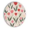 Tulpen - Modern - Roze Akoestische PET Vilt - Rond klein -3d