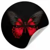 Vlinder - Rood - Contrast Wandcirkel behangsticker klein -3d
