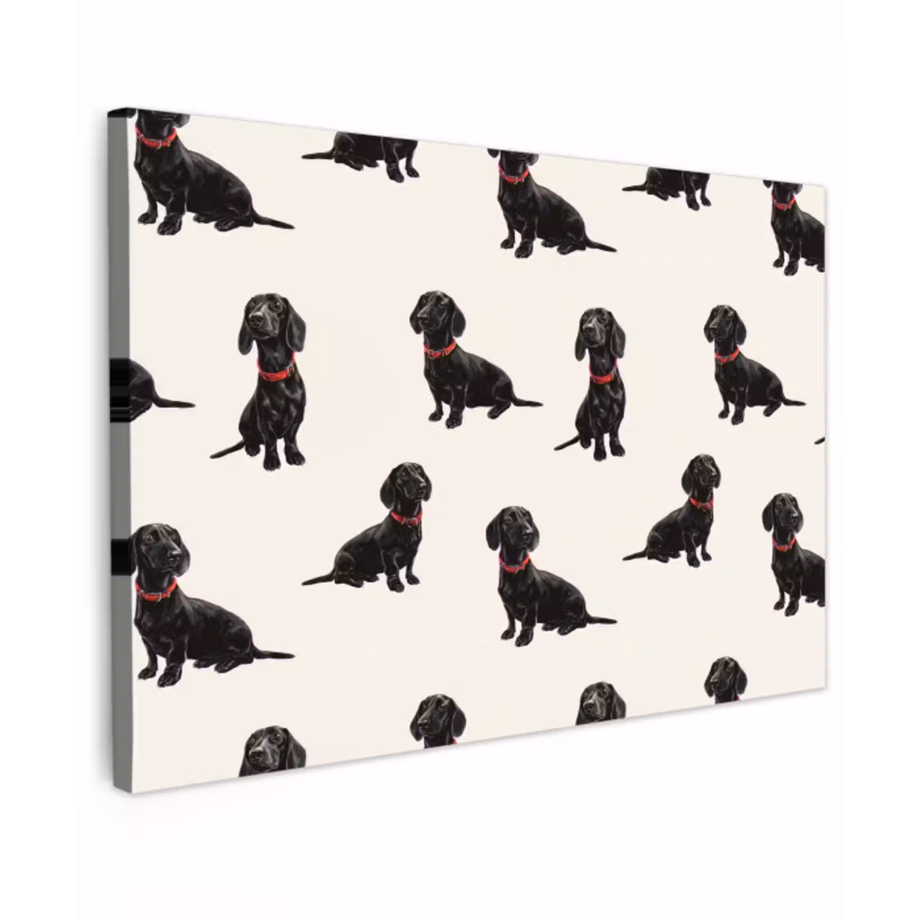 Hond - Patroon - Zwart canvas 2cm klein 34 -z3d