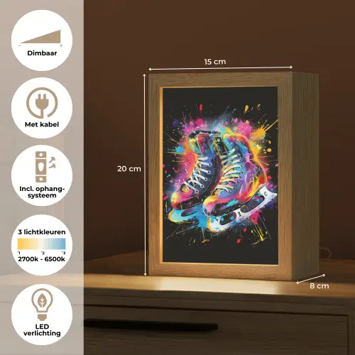Graffiti - Sport - Schaatsen - Verf Light Box met kabel (Tafellamp) klein -USP_NL