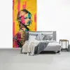 Vrouw - Verfstrepen - Gekleurd fotobehang vinyl groot -slaapkamer