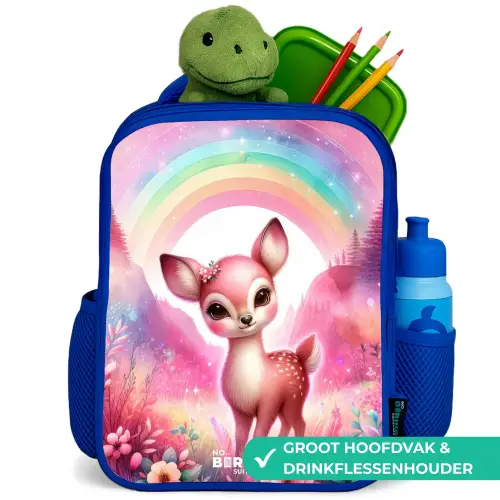 Roze reebokje Kinderrugzak - Blauw middel -inhoud_NL