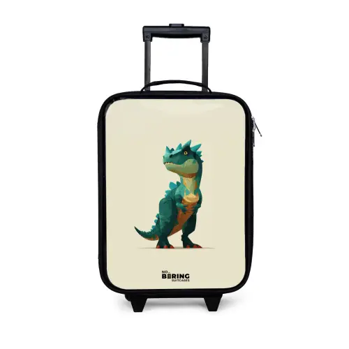 Dino - Dier - Groen Kinderkoffer - Zwart klein -3d